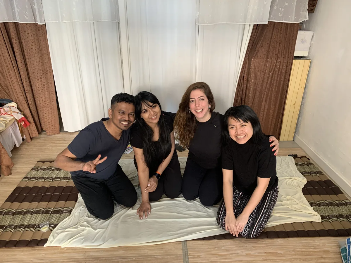 A class group after a training session in the studio